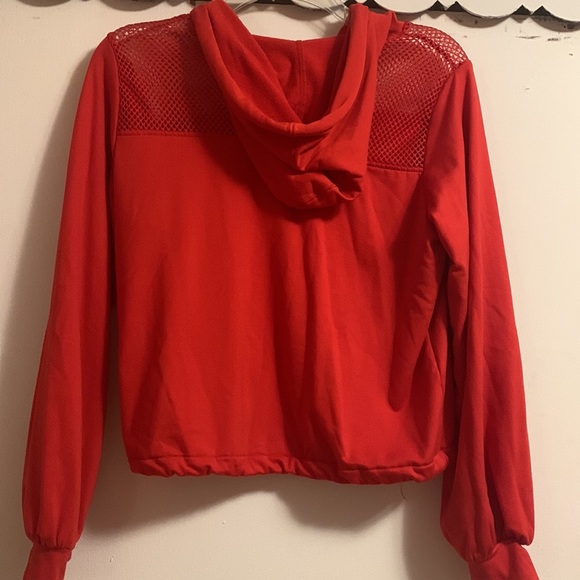 NWOT-Red Cropped Hoodie - Picture 4 of 4